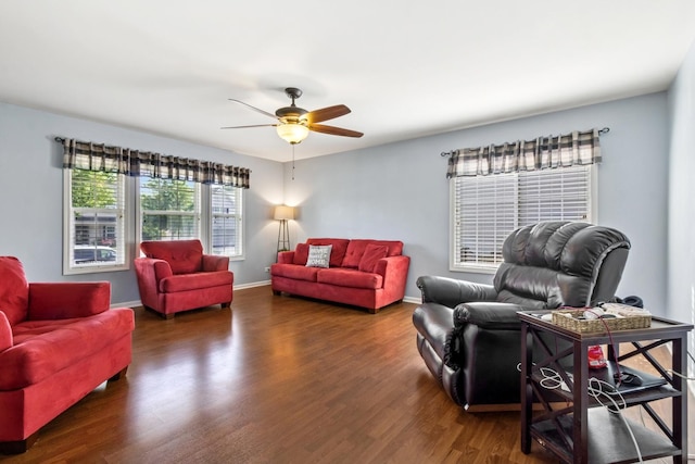 774 Dover St, Pingree Grove, IL 60140 - living room featuring wood finished floors and ceiling fan