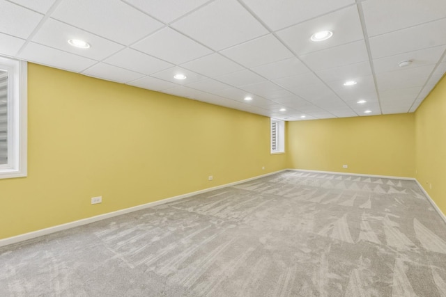 774 Dover St, Pingree Grove, IL 60140 - empty room featuring carpet, recessed lighting, a paneled ceiling, and a smoke detector