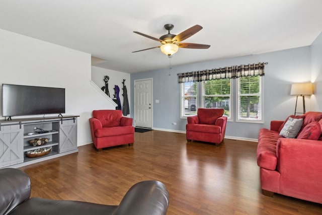 774 Dover St, Pingree Grove, IL 60140 - living area featuring wood finished floors and a ceiling fan