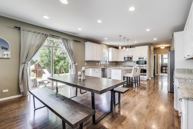 2301 Bluewater Dr, Wauconda, IL 60084 - dining area with recessed lighting and wood finished floors