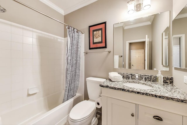 2301 Bluewater Dr, Wauconda, IL 60084 - full bathroom featuring crown molding, vanity, and shower / tub combo