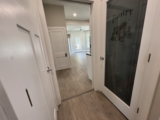 207 W Graham St, Bloomington, IL 61701 - hall featuring light wood-style floors and recessed lighting