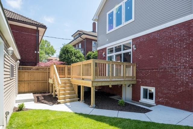 4141 N Dickinson Ave, Chicago, IL 60641 - wooden deck with stairs