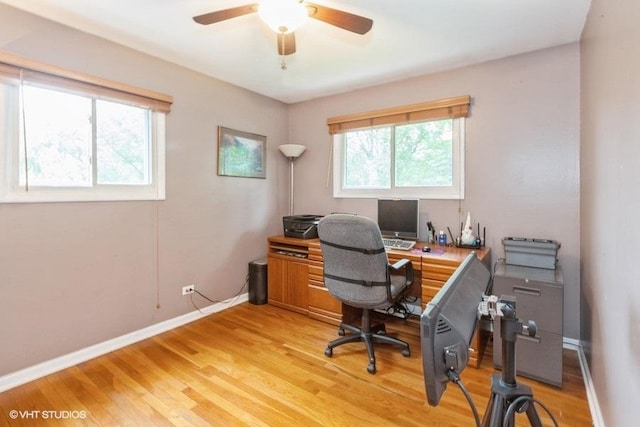 2S200 Valley Rd, Lombard, IL 60148 - office area featuring ceiling fan and light wood finished floors