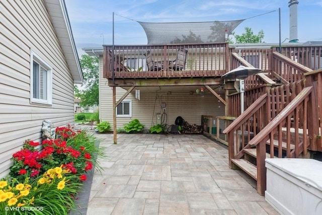 2S200 Valley Rd, Lombard, IL 60148 - view of patio with a wooden deck and stairway