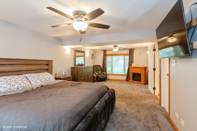 2S200 Valley Rd, Lombard, IL 60148 - carpeted bedroom featuring a fireplace and ceiling fan