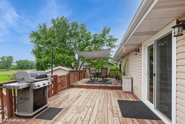 2S200 Valley Rd, Lombard, IL 60148 - wooden terrace featuring outdoor dining area and a grill