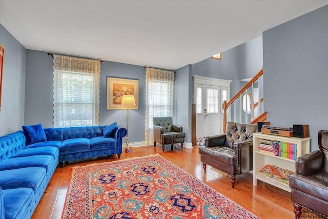 1505 Della Dr, Hoffman Estates, IL 60169 - living area featuring wood finished floors and stairs