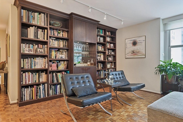 1325 N State Pkwy Unit 8E, Chicago, IL 60610 - living area with track lighting and bookshelves