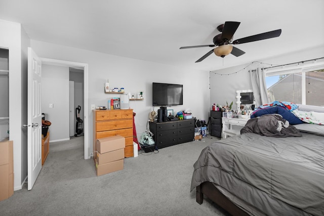1100 Singleton Dr, Roselle, IL 60172 - bedroom with light colored carpet and ceiling fan