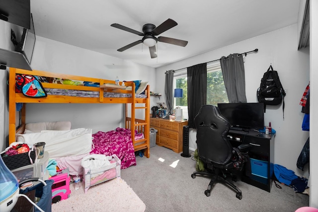 1100 Singleton Dr, Roselle, IL 60172 - carpeted bedroom with an office area and ceiling fan