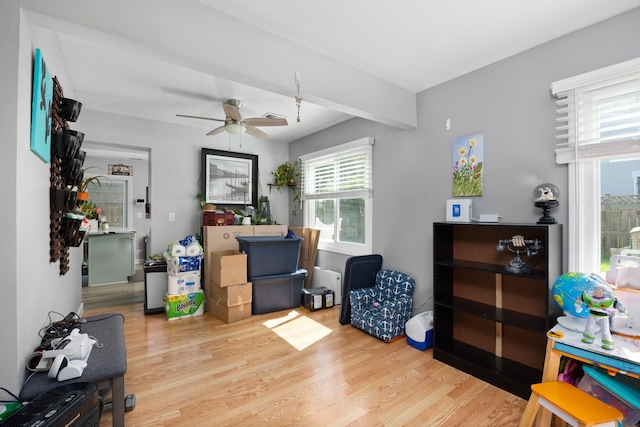 1100 Singleton Dr, Roselle, IL 60172 - dining area with wood finished floors and ceiling fan