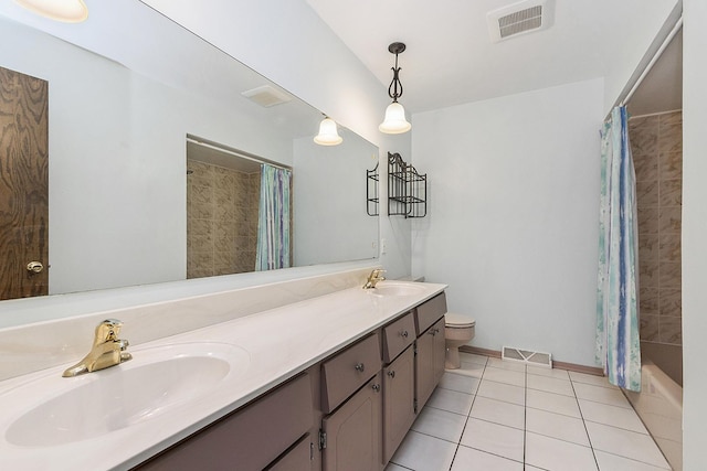 15363 Sunflower Ct, Orland Park, IL 60462 - bathroom featuring double vanity, tile patterned floors, and shower / bath combo