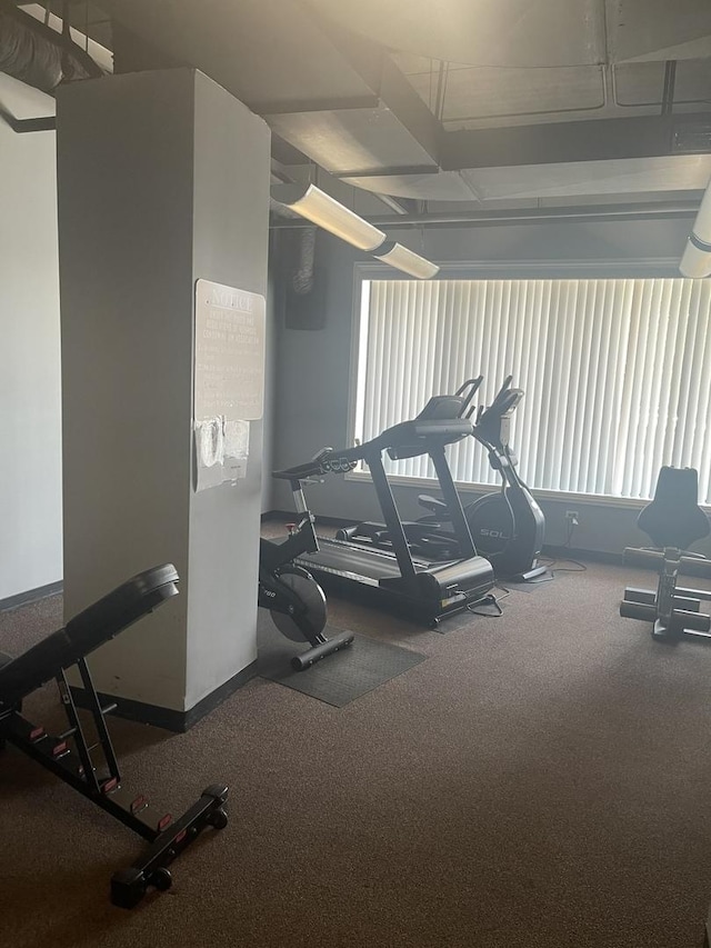 3630 N Harlem Ave Unit 407, Chicago, IL 60634 - exercise room with carpet floors and baseboards
