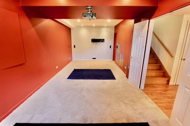18737 W Ash Dr, Lake Villa, IL 60046 - interior space featuring stairway, wood finished floors, and carpet floors