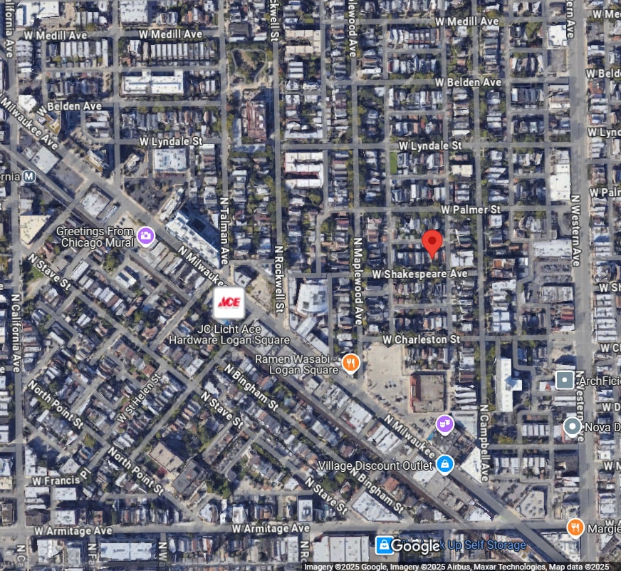 2520 W Shakespeare Ave, Chicago, IL 60647 - aerial view of property's location