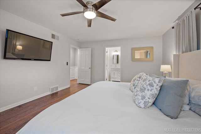 1116 Mary Ln, Naperville, IL 60540 - bedroom featuring wood finished floors, a ceiling fan, and ensuite bath