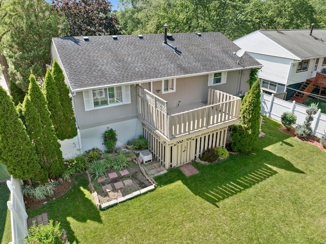 215 S Park Blvd, Streamwood, IL 60107 - back of house featuring roof with shingles and a wooden deck
