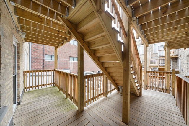 3002 W Montrose Ave Unit 2A, Chicago, IL 60618 - wooden terrace with stairs
