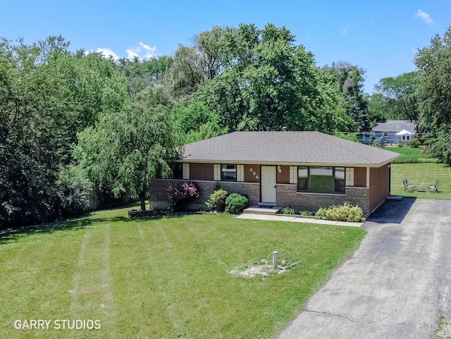 2N436 Bernice Ave, Glen Ellyn, IL 60137 - view of front of house featuring a front lawn, brick siding, and asphalt driveway