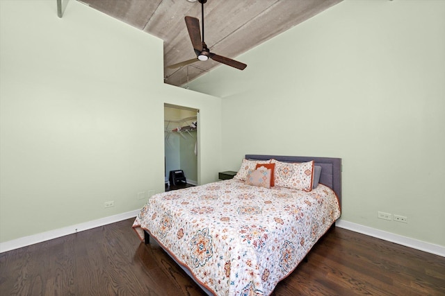 811 W 15th Pl Unit 709, Chicago, IL 60608 - bedroom with wood finished floors, a spacious closet, ceiling fan, and a closet