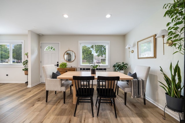 750 Shady Ln, Aurora, IL 60506 - dining space featuring light wood-style floors and recessed lighting