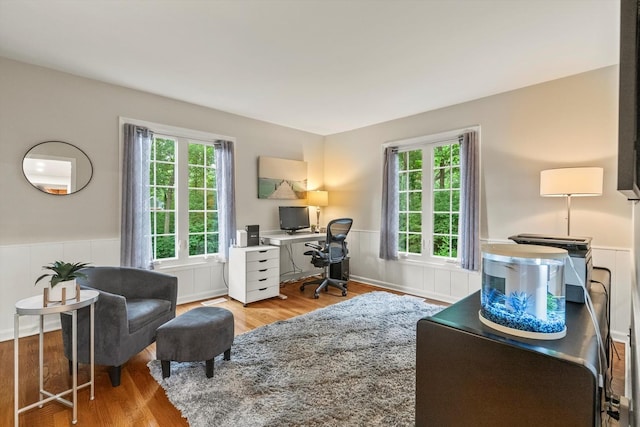 124 Hidden Oaks Dr, Barrington, IL 60010 - office space featuring wainscoting and wood finished floors