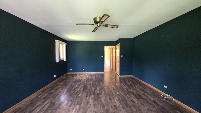 7121 Oak Grove Ave, Justice, IL 60458 - empty room featuring ceiling fan and wood finished floors