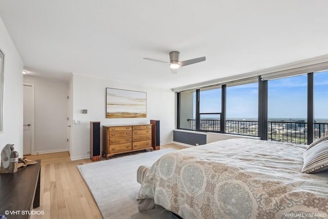 1560 N Sandburg Ter Unit 4301-4303, Chicago, IL 60610 - bedroom featuring wood finished floors and a ceiling fan