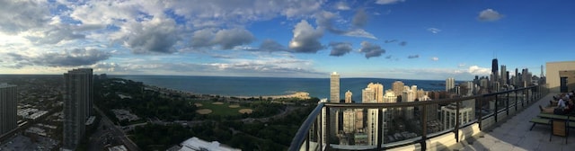 1560 N Sandburg Ter Unit 4301-4303, Chicago, IL 60610 - balcony featuring a water view and a view of city