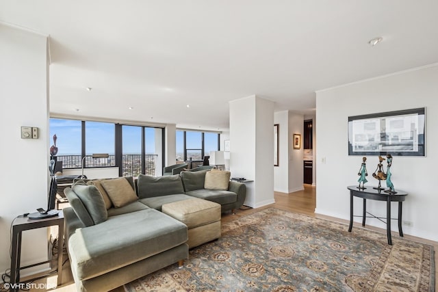 1560 N Sandburg Ter Unit 4301-4303, Chicago, IL 60610 - living area with wood finished floors and baseboards