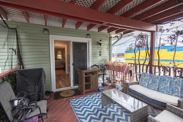 96 Interocean Ave, South Chicago Heights, IL 60411 - wooden terrace featuring an outdoor hangout area