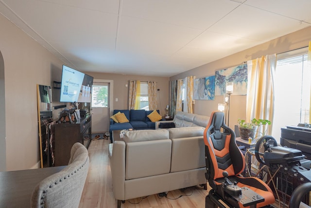 96 Interocean Ave, South Chicago Heights, IL 60411 - living area featuring light wood-style flooring and arched walkways