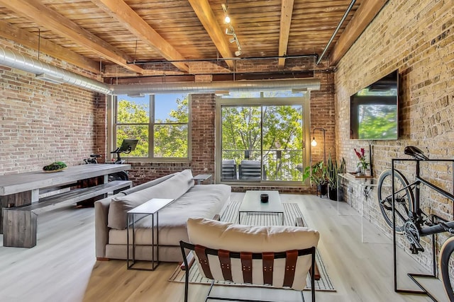 1740 N Maplewood Ave Unit 301, Chicago, IL 60647 - sunroom with beam ceiling