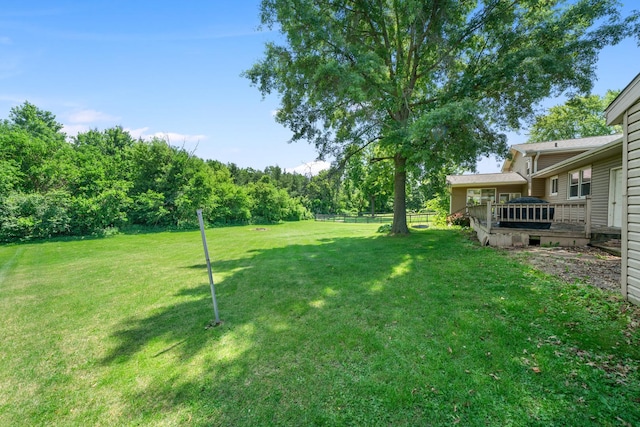 2689 Lynnville Ct, Lindenwood, IL 61049 - view of yard featuring a wooden deck