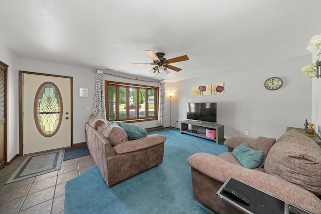 2689 Lynnville Ct, Lindenwood, IL 61049 - living room with a ceiling fan and baseboards