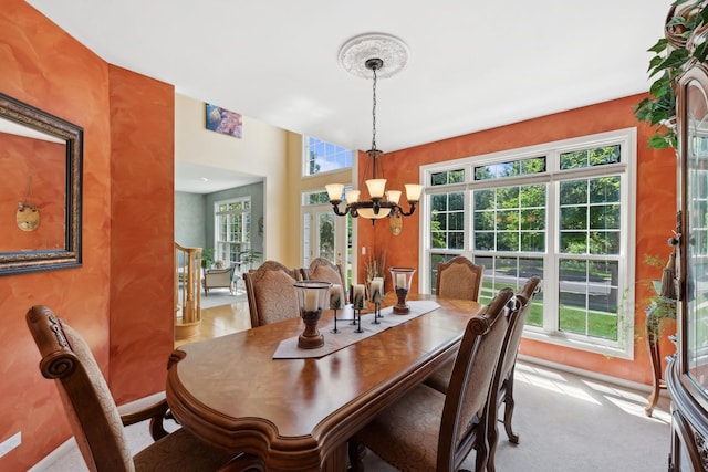 484 W Haleys Hill Ct, Palatine, IL 60074 - carpeted dining room with a chandelier