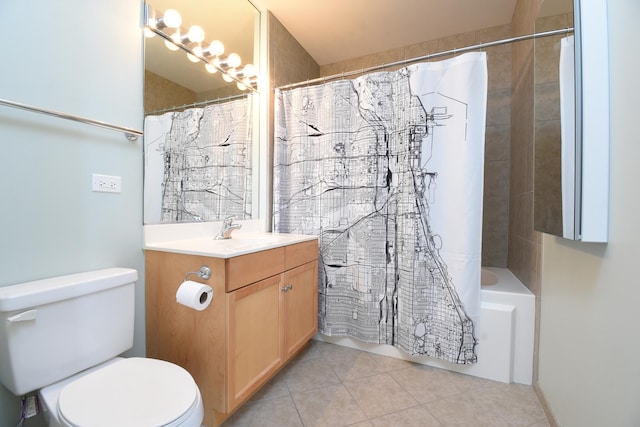 1101 S State St Unit 407, Chicago, IL 60605 - full bathroom with vanity, tile patterned flooring, and shower / tub combo