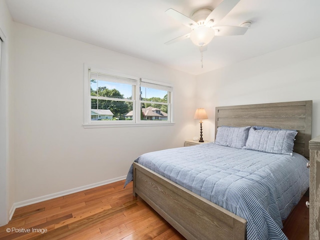 711 Bryant Ave, Barrington, IL 60010 - bedroom with hardwood / wood-style flooring and a ceiling fan