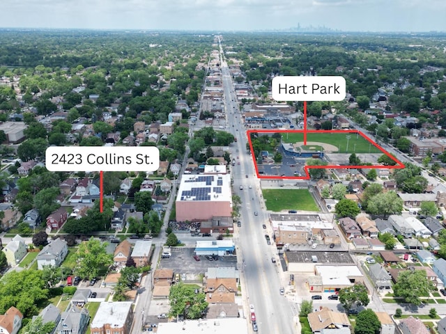 2423 Collins St, Blue Island, IL 60406 - view of property location with property boundaries highlighted and nearby suburban area