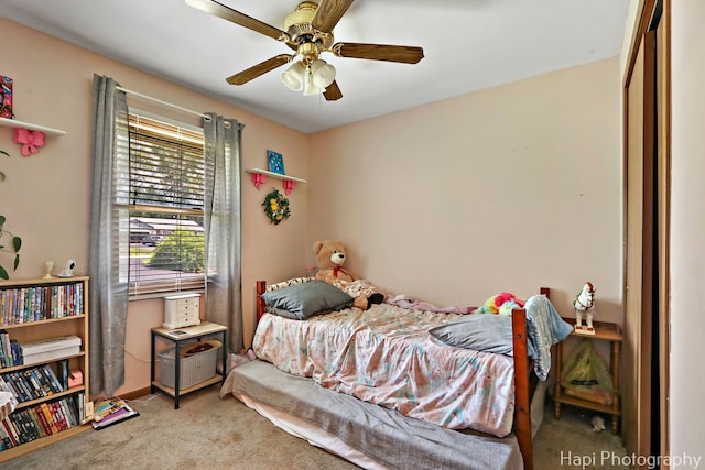 7523 Hickory, Wonder Lake, IL 60097 - carpeted bedroom featuring a ceiling fan and baseboards
