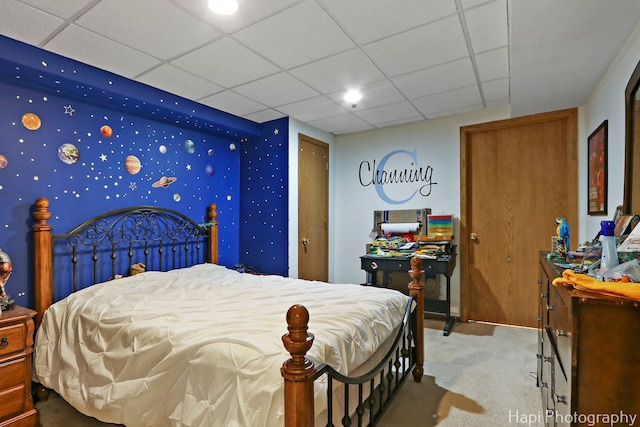 7523 Hickory, Wonder Lake, IL 60097 - bedroom with carpet floors and a drop ceiling