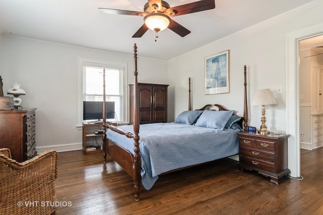 807 Fair Oaks Ave, Oak Park, IL 60302 - bedroom with dark wood-style flooring and ceiling fan