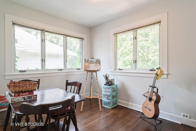 807 Fair Oaks Ave, Oak Park, IL 60302 - dining room featuring dark wood-type flooring and baseboards