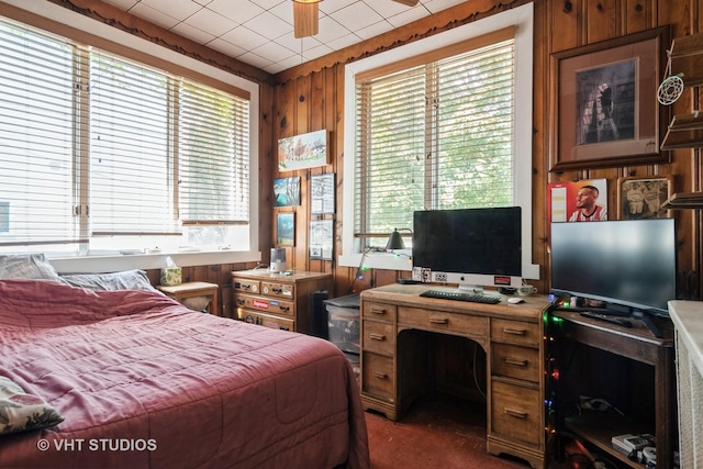807 Fair Oaks Ave, Oak Park, IL 60302 - bedroom featuring wood walls and an office area