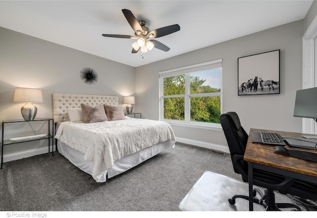 11405 191st St, Mokena, IL 60448 - carpeted bedroom featuring an office area and a ceiling fan