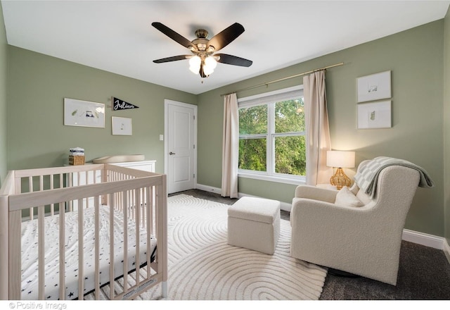11405 191st St, Mokena, IL 60448 - carpeted bedroom featuring a nursery area and a ceiling fan