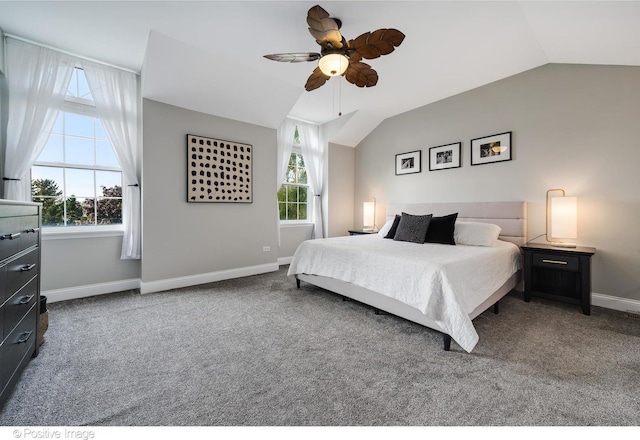 11405 191st St, Mokena, IL 60448 - bedroom with vaulted ceiling, carpet floors, and a ceiling fan