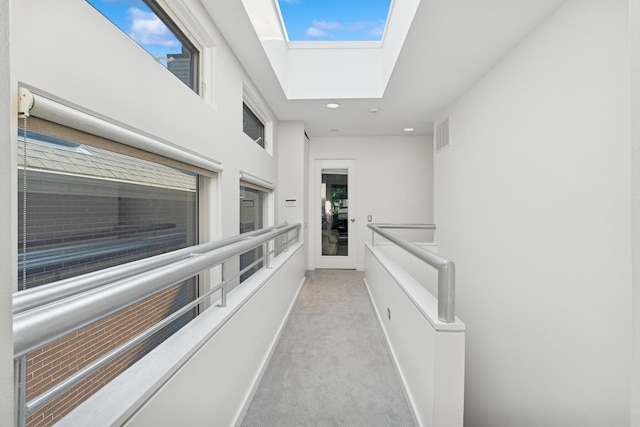 1725 N Fremont St, Chicago, IL 60614 - corridor with a skylight, carpet flooring, and recessed lighting