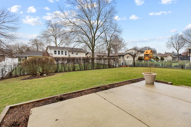 57 Brantwood Ave, Elk Grove Village, IL 60007 - fenced backyard featuring a patio and a playground